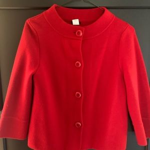 J. Crew red blouse top coat
